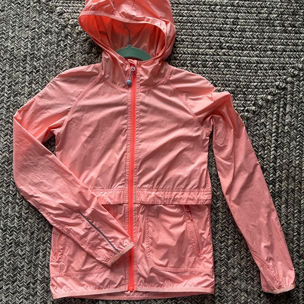 Ivivva Hooded Jacket Windbreaker Coral Size 10 Kids Lululemon